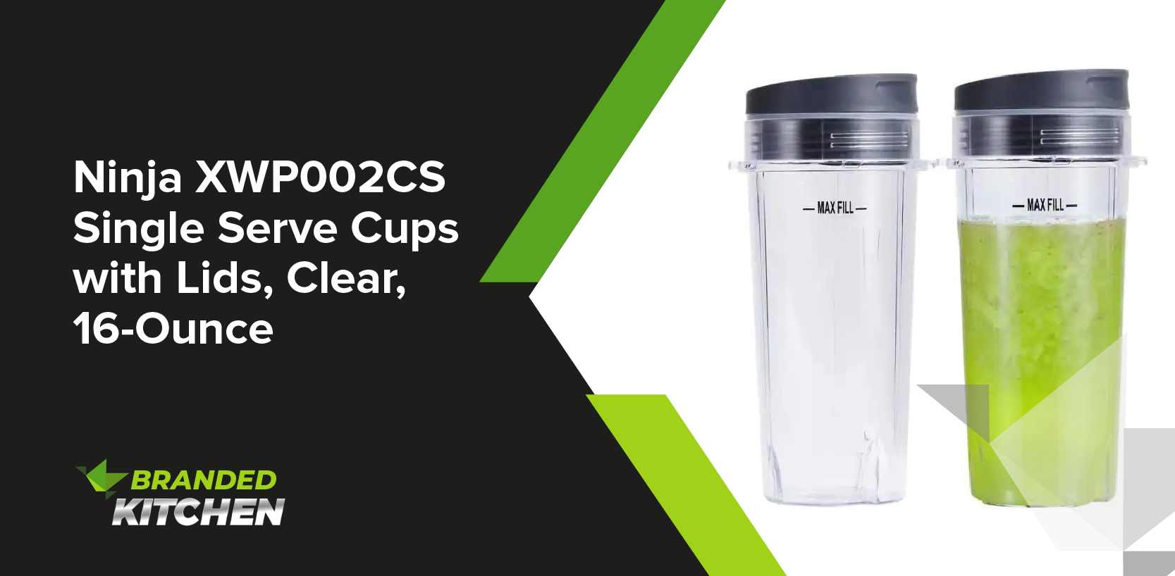Ninja XWP002CS Single Serve Cups with Lids, Clear, 16-Ounce