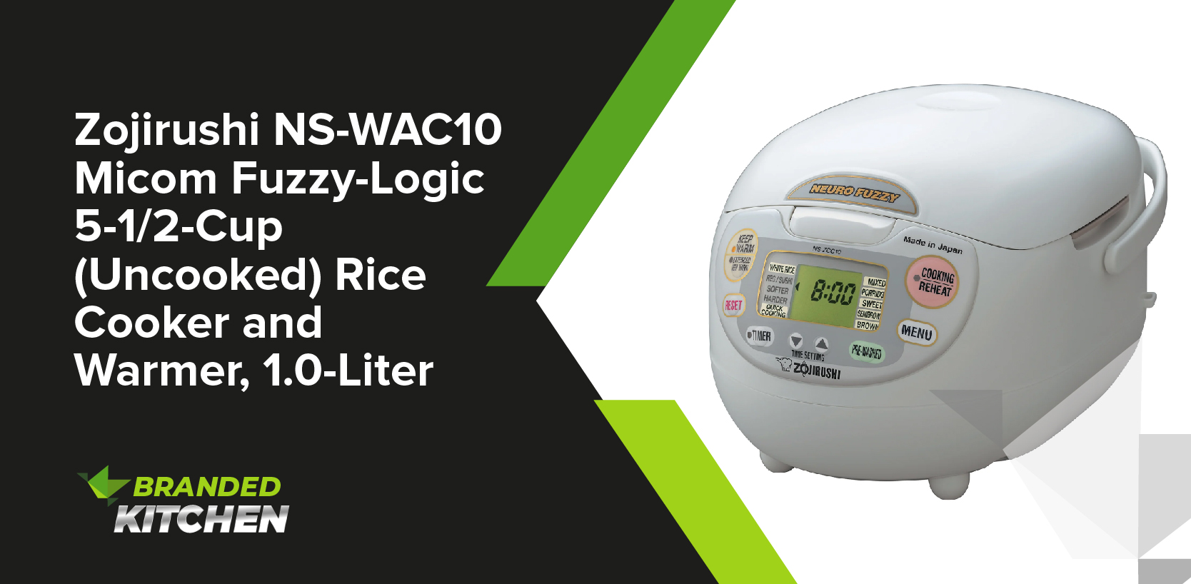Zojirushi NS-WAC10 Micom Fuzzy-Logic 5-1/2-Cup (Uncooked) Rice Cooker and Warmer, 1.0-Liter