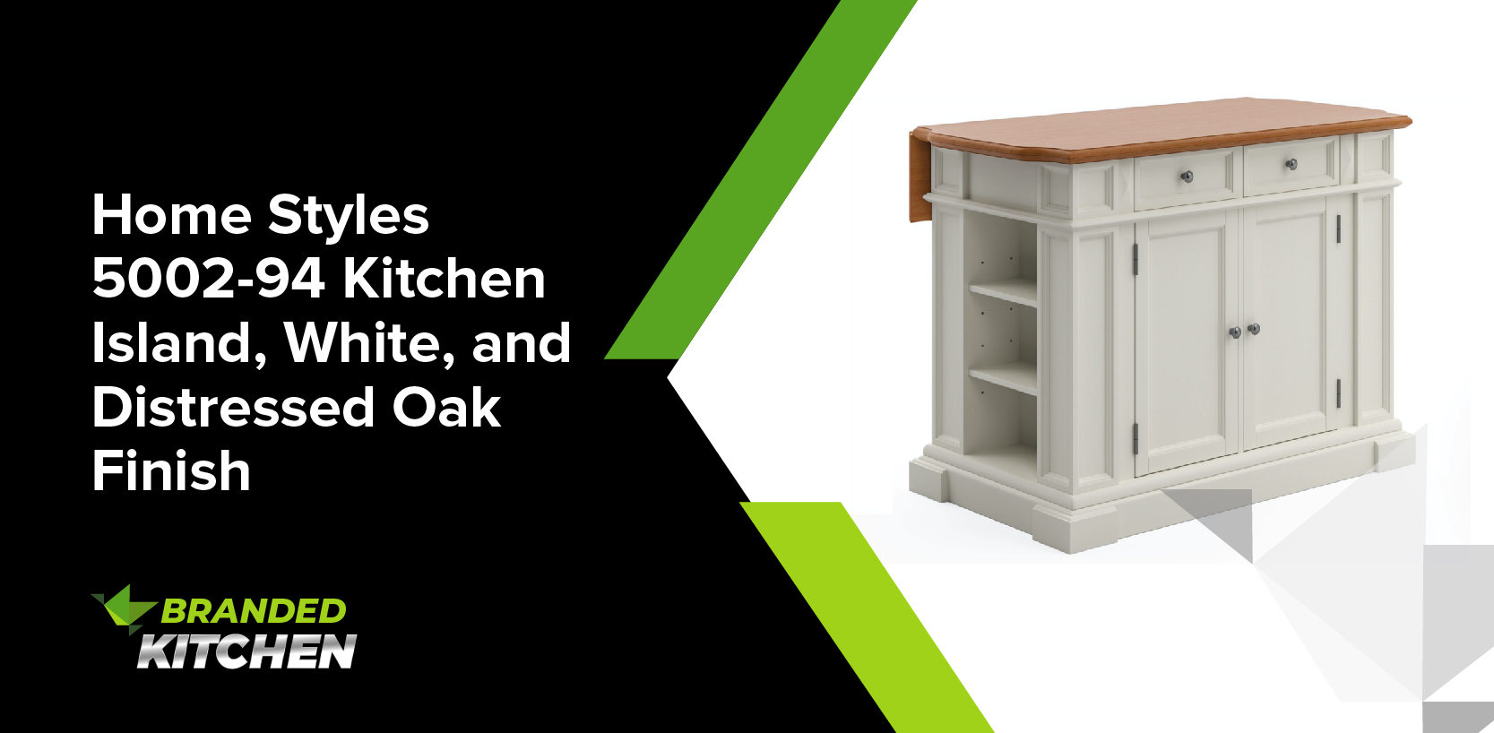Home Styles 5002-94 Kitchen Island, White, and Distressed Oak Finish